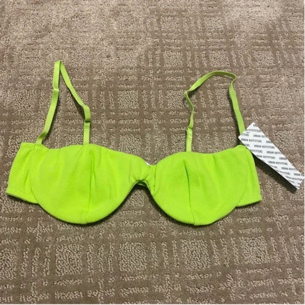 NWT {Urban Outfitters} Out From Under | That Girl Ribbed Bra | Lime/Vert~ Large - Picture 2 of 16